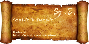 Szalók Dezső névjegykártya