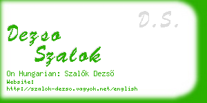 dezso szalok business card