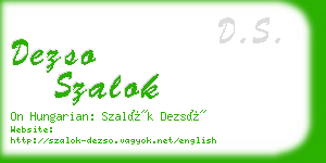 dezso szalok business card